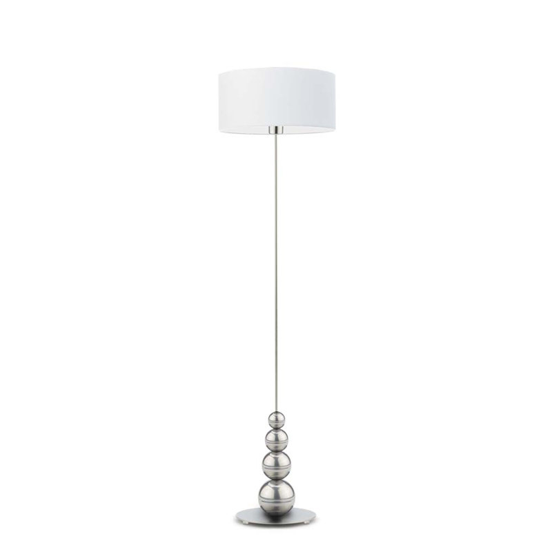 Fahey 166cm Traditional Floor Lamp, Silver, White