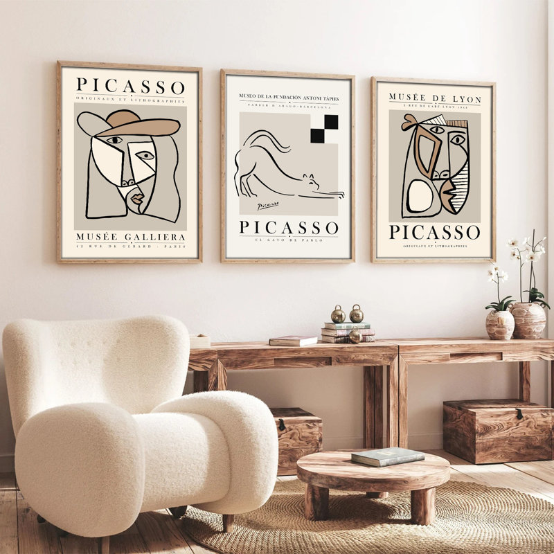 Élégantes peintures décoratives en panneau de fibres à densité moyenne (3 pièces), cadre en bois massif, 8 po x 12 po | Art 100% MDF avec une épaisseur de 0,12 pouce | Parfait pour le salon, la chambre à coucher et le bureau, design élégant et contemporain