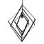 Luminaire suspendu carré industriel 27,5 po L