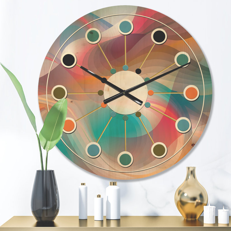 Horloge murale rétro Mid-Century, Moyen