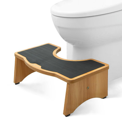 Extra Large Squatting Poop Stool For Adults, Wooden Toilet Stool, Anti-Slip Bathroom Step Stool For Kids And Elders, 7 Inch Tall Potty Stool, Sturdy, -  SHIRLEY'S OFFICE FURNITURE, LLC, QWB0BTL54V5X