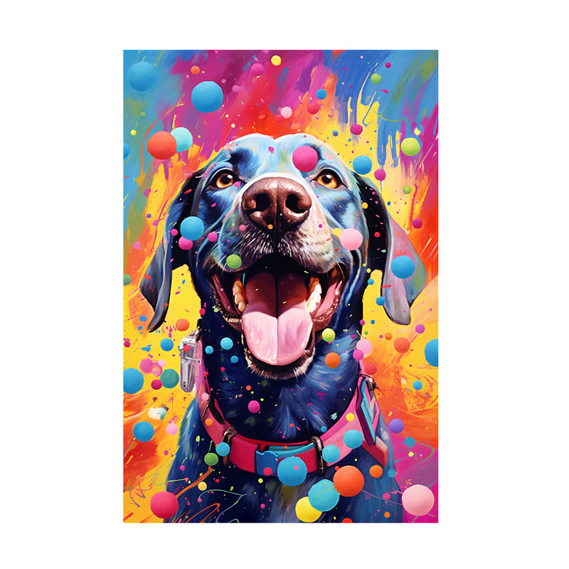 «Animals Happy Dog 9» sur toile par Ray Heere, H 19 po x l 12 po x P 2 po