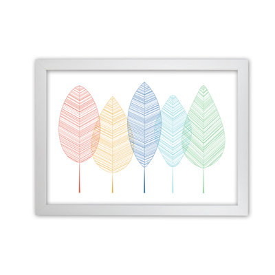 Scandinavian Colourful Leaves In Landscape - Print