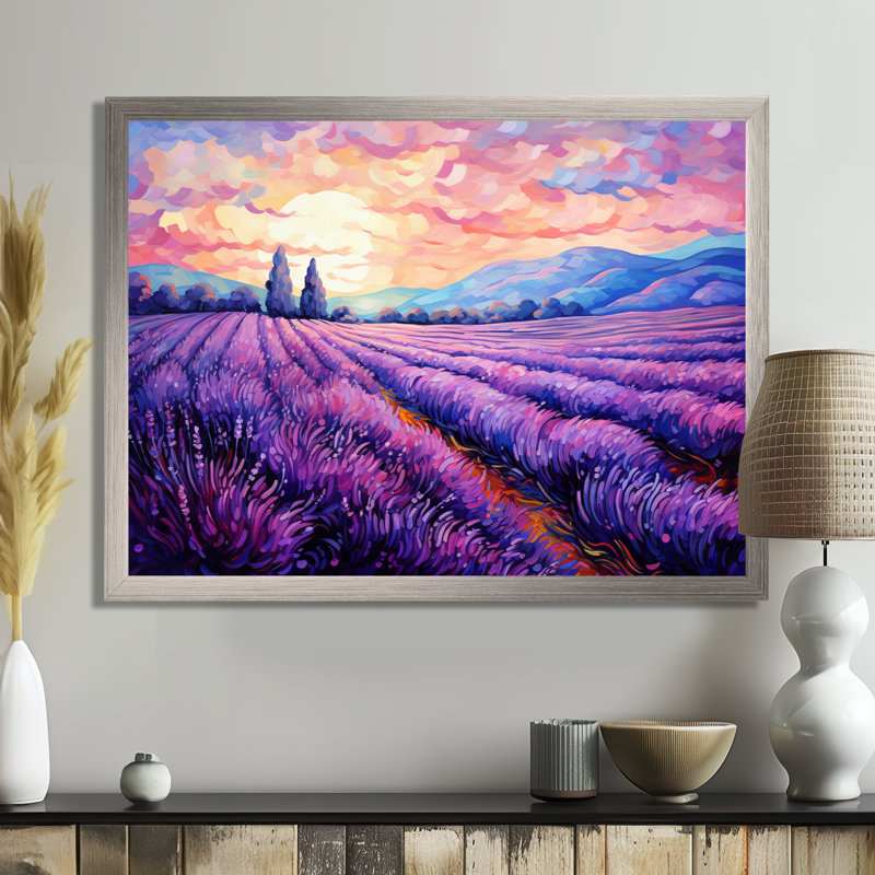 Vangogh Lavender Fields II - Vangogh, art mural sur toile par Vincent Van Gogh, peinture, H 34 po x l 44 po x P 1,5 po
