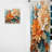 Orange Teal Botanical Whirlwind I - Modern Curtain - Velvet Room Darkening - 1 panel-107831302