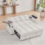 Canapé-lit en chenille avec accoudoirs avec rangement, port USB et table d'appoint