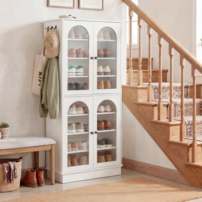 32 Pair Shoe Cabinet With Adjustable Shelves, 68.9" Tall Storage Cabinet for Entryway, Closet, Living Room, Dorm