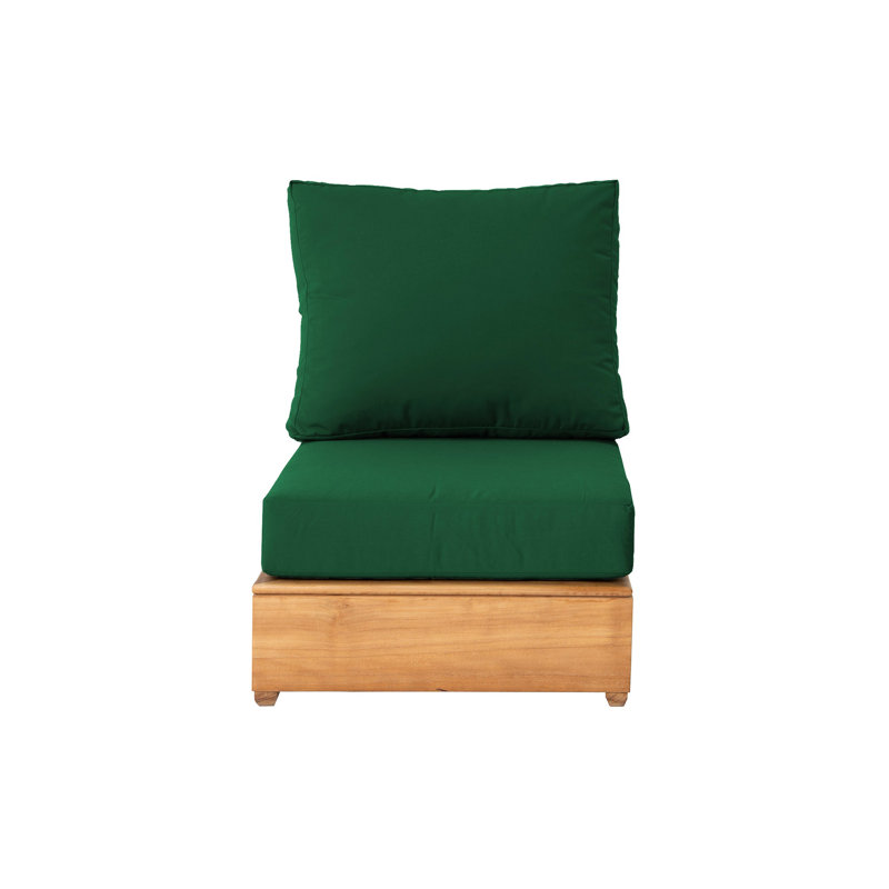 Arrihanna Outdoor Teak Lounge Chair, Forest Green