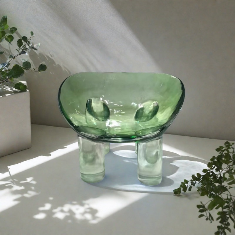 Fauteuil éléphant de luxe en résine transparente, Vert