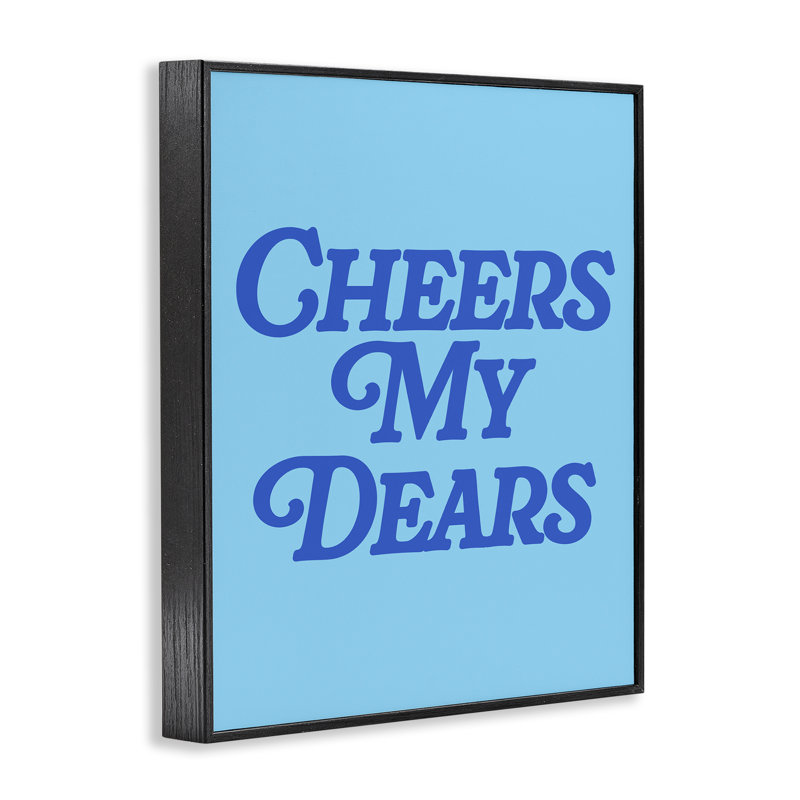 «Blue Cheers My Dears», estampe numérique de House of Lulu, H 30 po x l 24 po, Giclée encadrée noir minuit