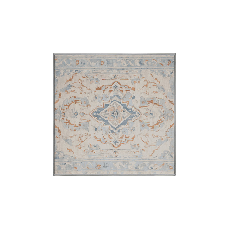 Tapis gris lavable à la machine, Carré 3 pi