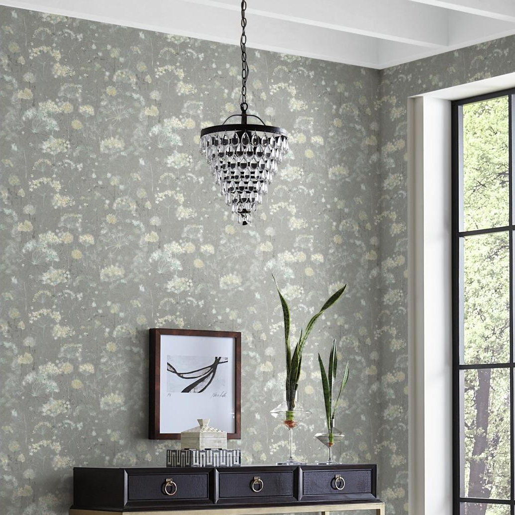 Floral Wallpaper, Gray