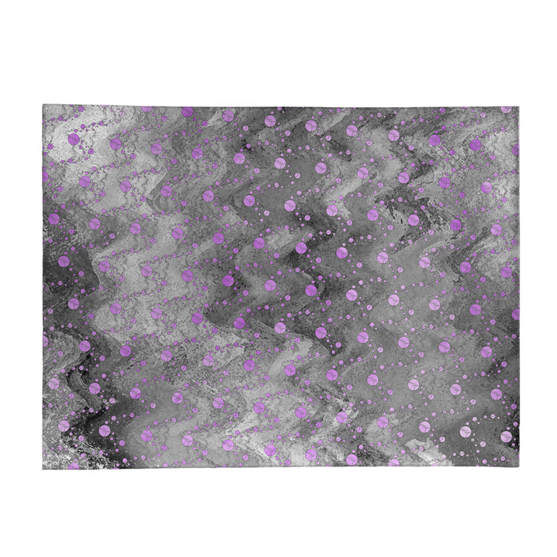 Chenille Polka Dots Indoor Rug, Rectangle 3' x 5'