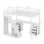 Structure de lit mezzanine simple avec escalier de rangement, bureau, commode à 2 tiroirs avec tiroir, DEL-1099629171