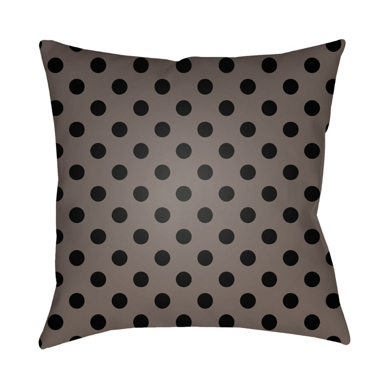 Polka Dots Throw Pillow, 18" H x 18" W, Orange/White, Polyester