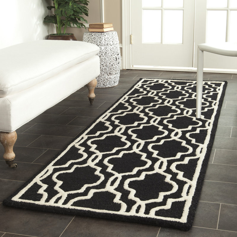 Cannen Hand Tufted Wool Geometric Rug, Runner 2'6" x 8'