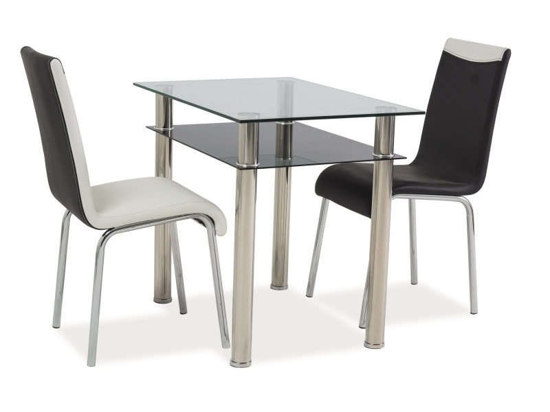 Ondine Glass Top Metal Base Dining Table
