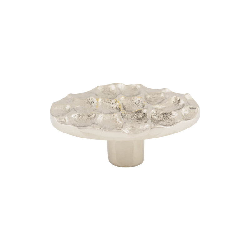 Cobblestone Oval Knob, Polished Nickel, 2 5/8" Length