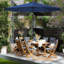 Courchevel 3m Traditional Parasol Blue