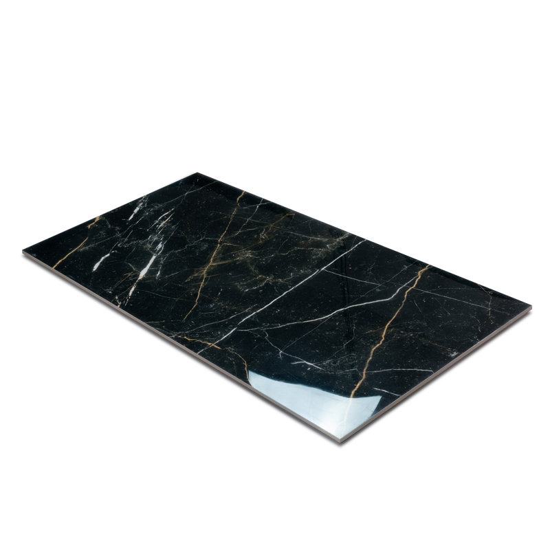 Splendor 23.7'' W x 47.25'' L Porcelain Singular Tile, Black