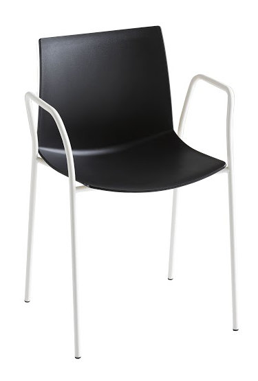 Chaise d'invité à 4 pieds Kanvas, Noir