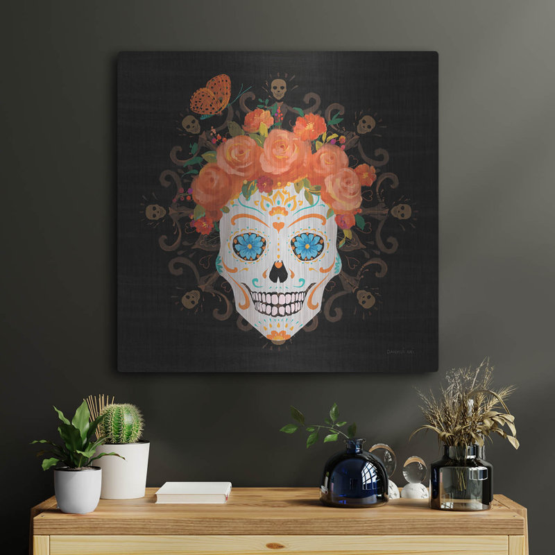 Art mural en métal Trinx «Dia De Los Muertos 1» par Danhui Nai, H 24 po x l 24 po