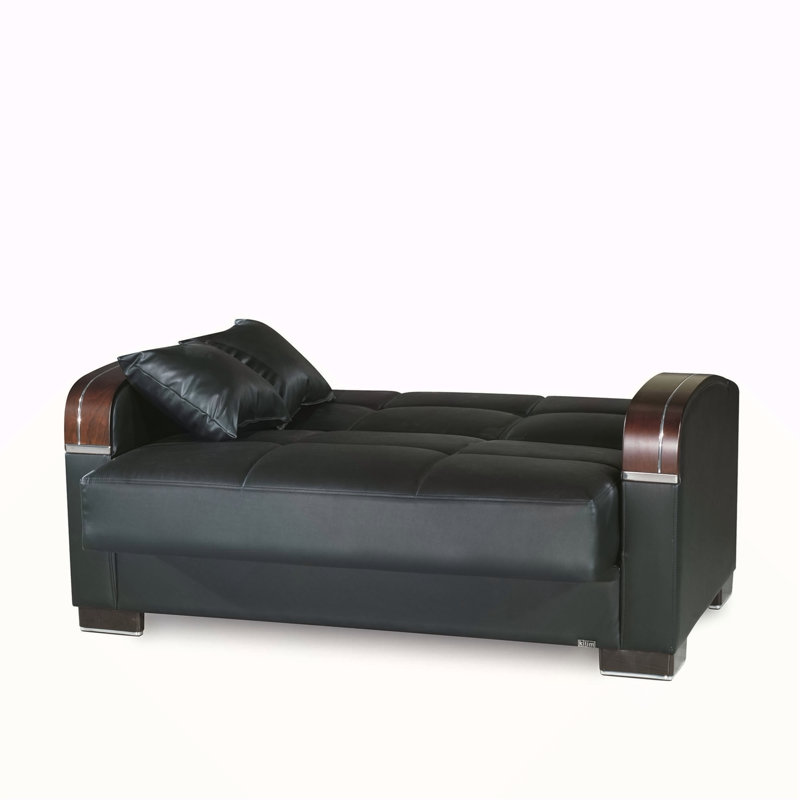 Causeuse convertible avec rangement Primenest, Noir