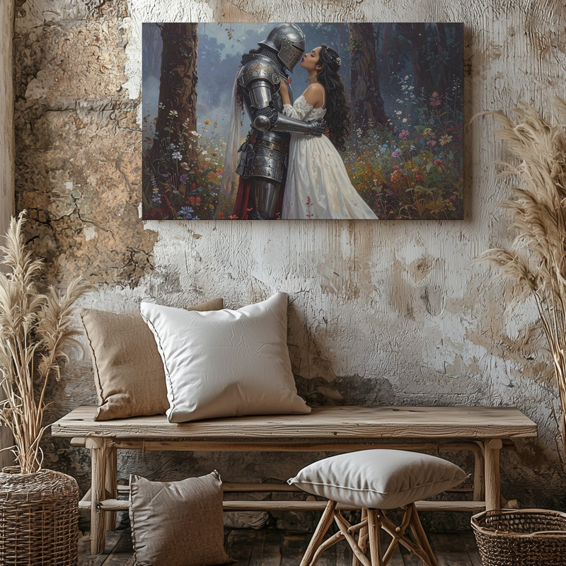 Art mural sur toile, "Knight S Embrace", H 11 po x l 14 po