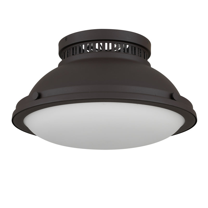2-Light 14-in Dark Bronze Flush Mount