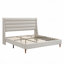 Lit plateforme tapissier avec tête de lit haute et tête de lit ondulée, tissu chenille de qualité supérieure-1119773781