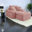 Canapés à compression, chaise modulaire en velours côtelé rose 47 pouces, maison moderne