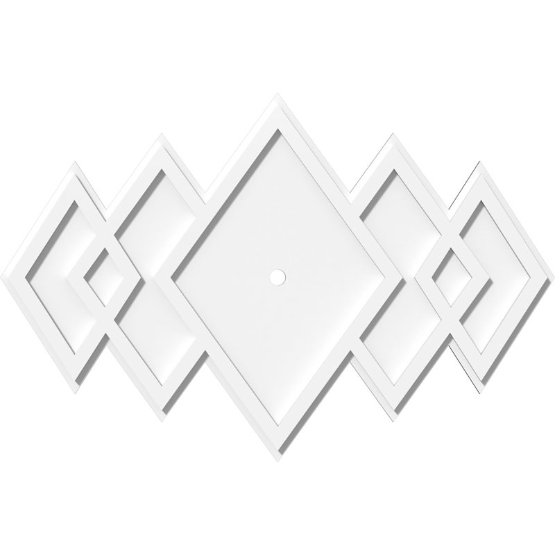 Médaillon de plafond contemporain en PVC de qualité architecturale Zoe, H 22,625 po x l 34 po x P 1 po