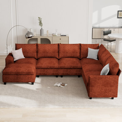 Canapé modulaire en L 120,1 po avec rangement