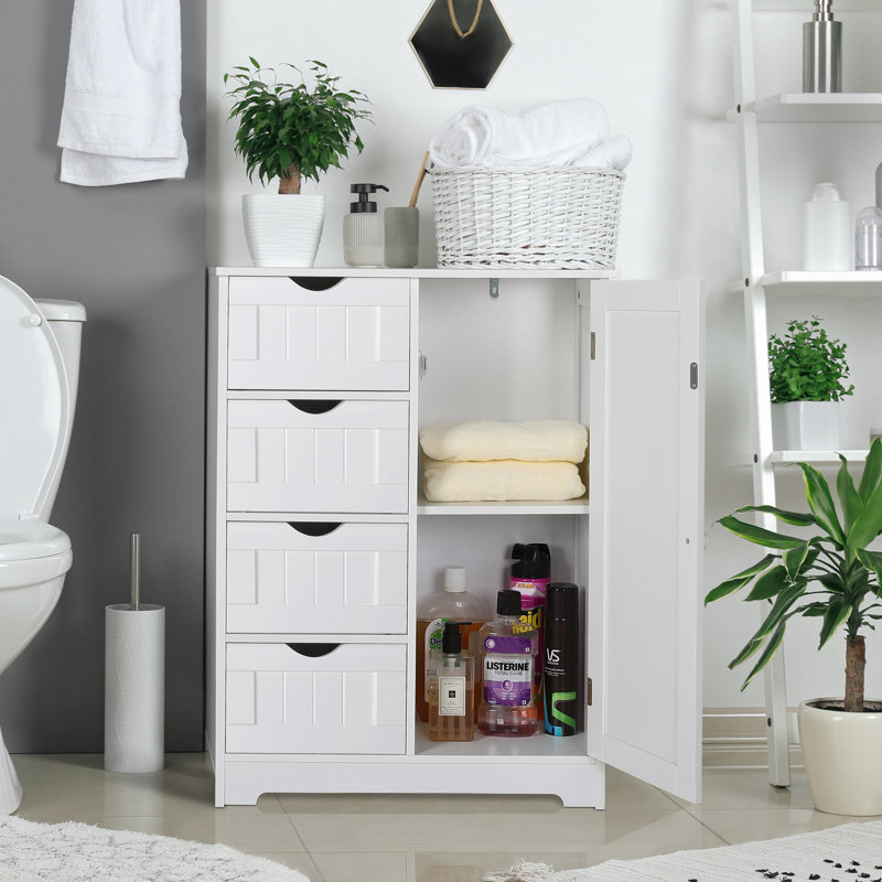 Nirvi Freestanding Bathroom Cabinet, White