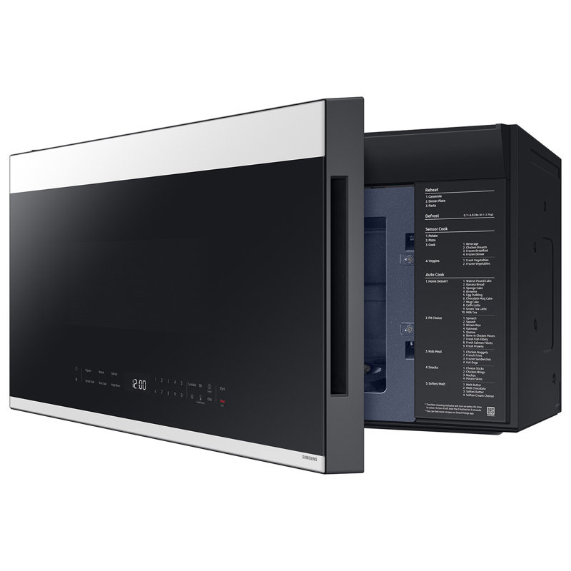 Samsung Bespoke Over-the-Range Microwave 2.1 cu. ft. in with Edge to Edge Glass Display, White Glass