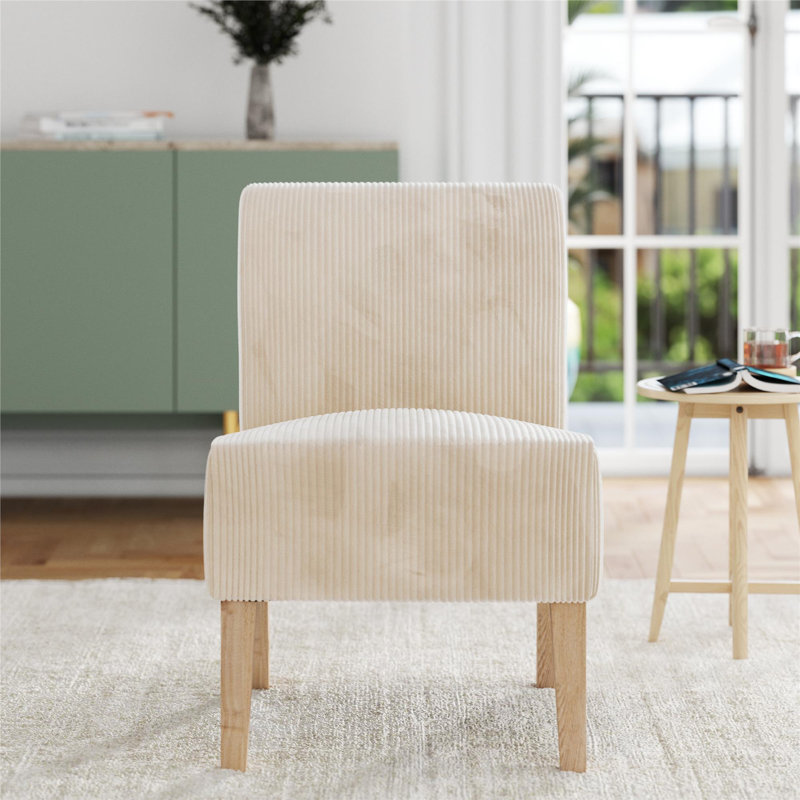 Armante Upholstered Accent Chair, Ivory