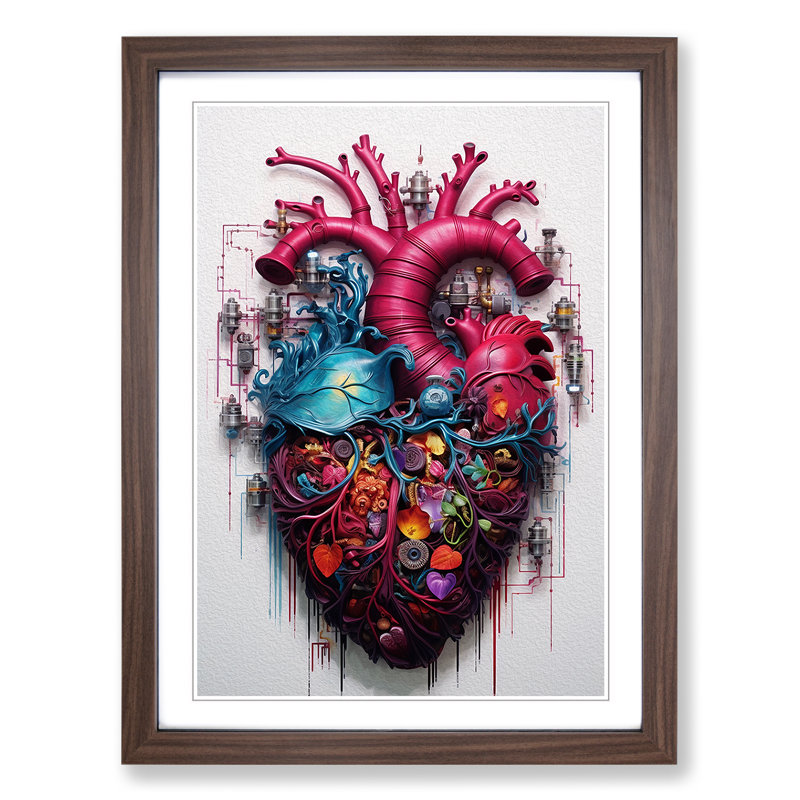 Love HeArt Informel - Framed Print, Walnut, 64cm H x 46cm W x 2cm D