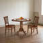 Ensemble de salle à manger rond 3 pièces en bois dur asiatique acajou avec table à abattants sur pied central