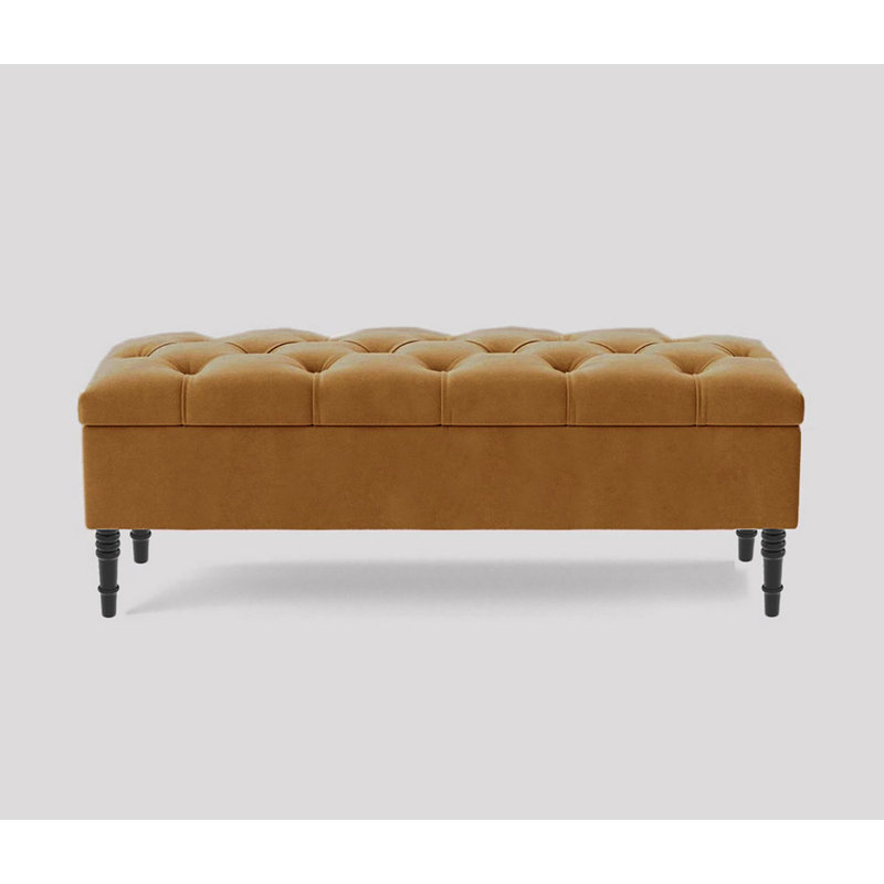 Storage Bench, Mink Plush Velvet