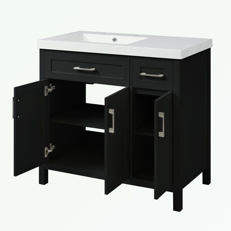 Armoire de salle de bain Magrini, Noir