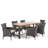 Tiggs 6 - Person Acacia Wicker Patio Dining Set with Rectangular Table , Cushions Included