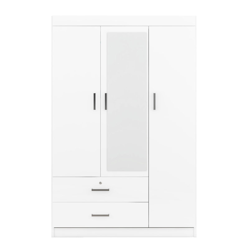 Armoire à miroir 3 portes avec tablettes, blanc (LP006601AAK)