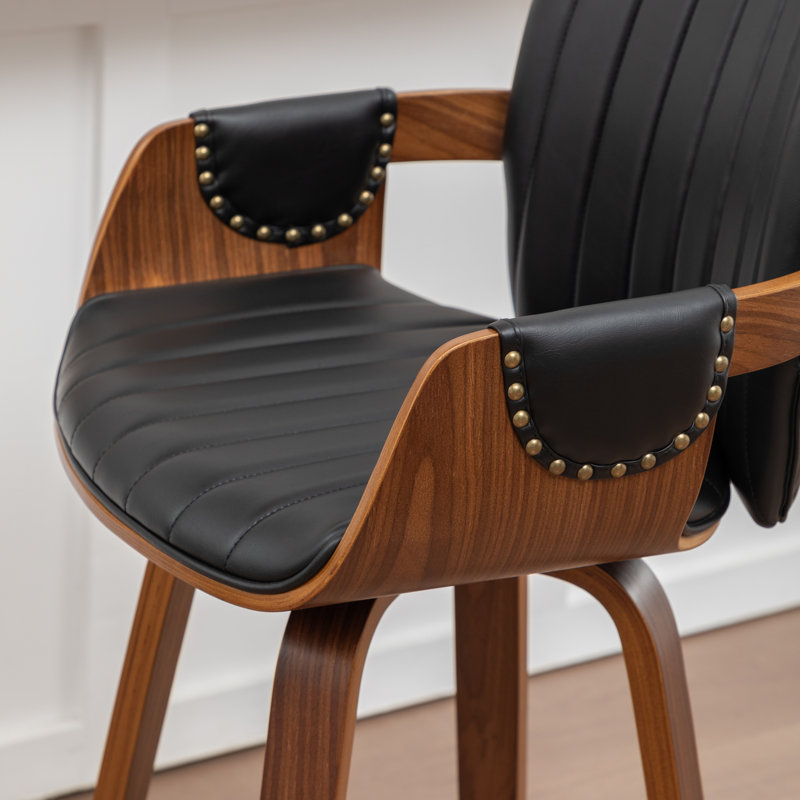 Tabouret de comptoir pivotant avec structure en bois Youngstown, Noir