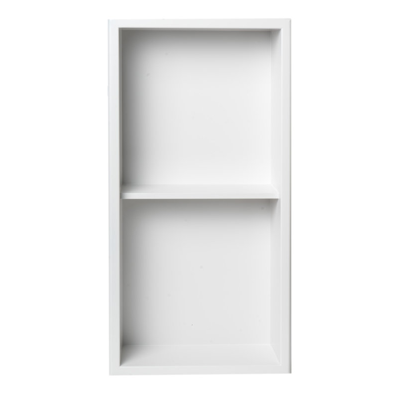 Adhesive Stainless Steel Shower Shelf, White 