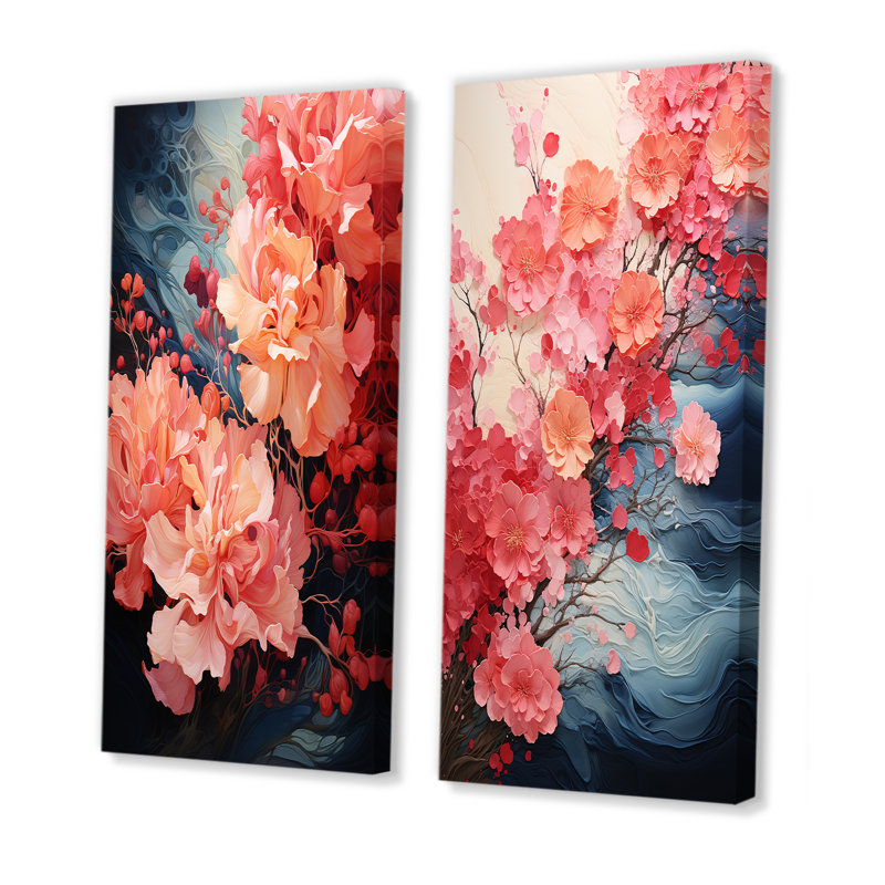 Ensemble de salon Folkston - Abstract Botanicals, H 28 po x l 25 po, Toile tendue