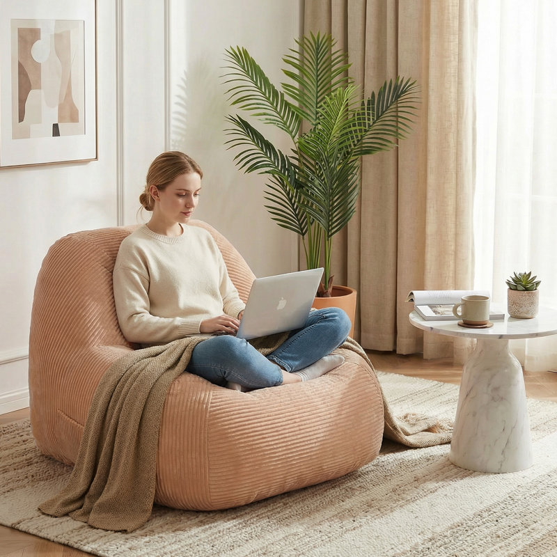 Adult Bean Bag Chair,ergonomically Designed Comfort, Offering Good Support For Back, Neck, Head, Providing Relaxing Experience,bedrooms, Living Room, Dorm. Perfect For Reading, Gaming, Lounging, Spending Time With Family,no Assembly Required.