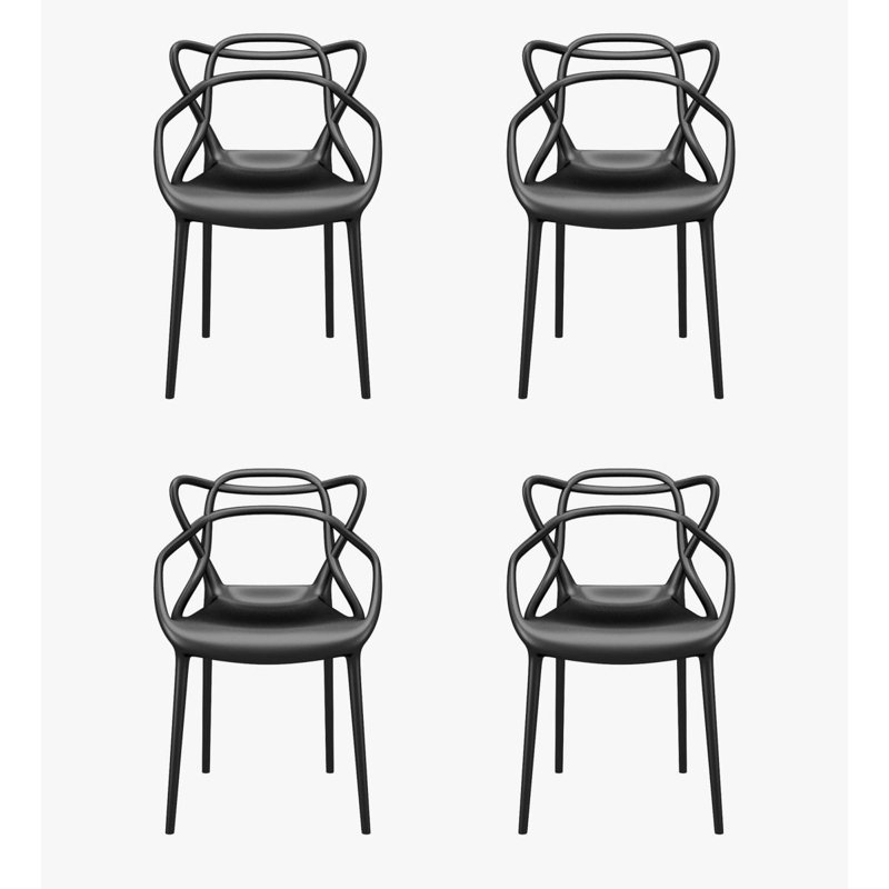 Chaise de patio avec accoudoirs Shuaib, Blanc