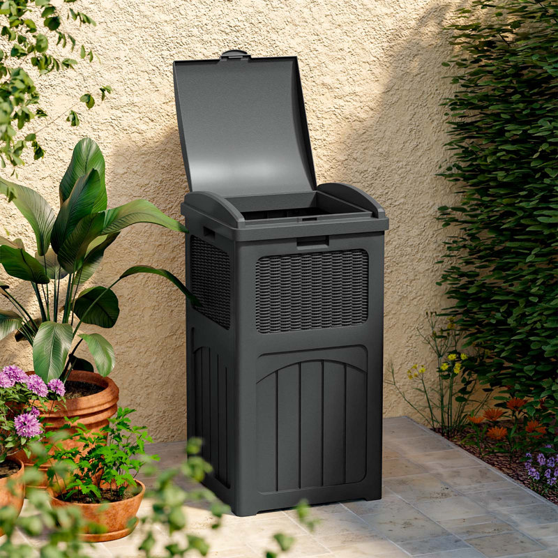 Contenant à déchets manuel 35 gallons, Noir