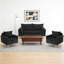 Ensemble de salon rembourré 3 pièces avec rangement, fauteuil simple et canapé 2 places-635642595