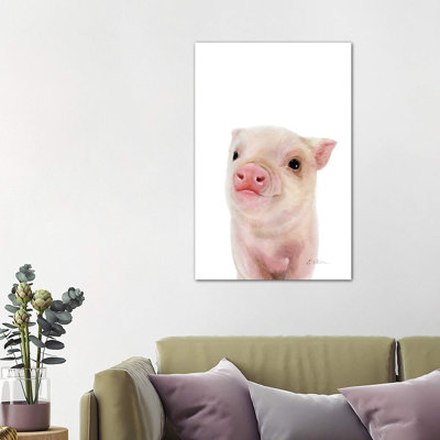 Baby Pig - Wrapped Canvas Painting